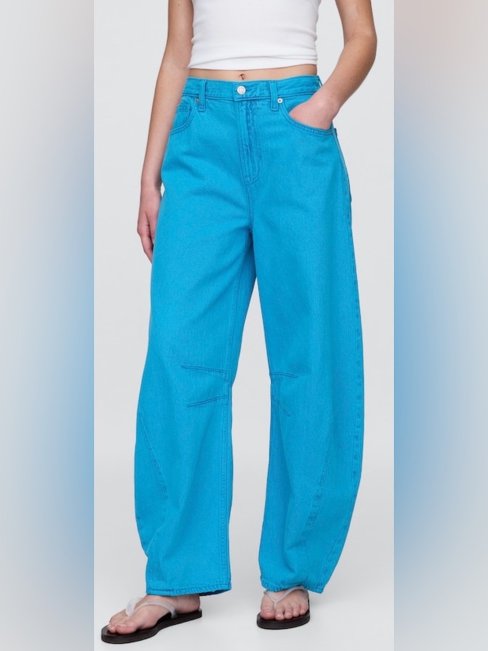 GAP High Rise UltraSoft Jeans - True Cyan Blue - Picture 2 of 7